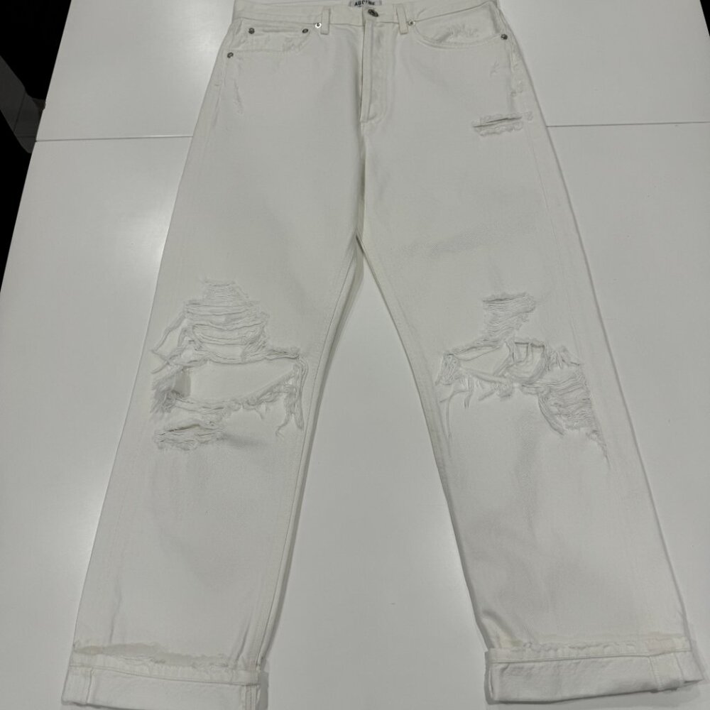 Agolde White 90s Mid Rise Loose Fit Jeans Button Fly, Size 29 - Picture 17 of 17
